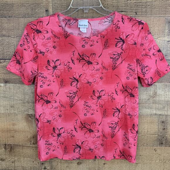 Vintage 1990s Y2K Grunge Floral Abstract Baby Doll T-shirt Punk Large - Picture 1 of 4